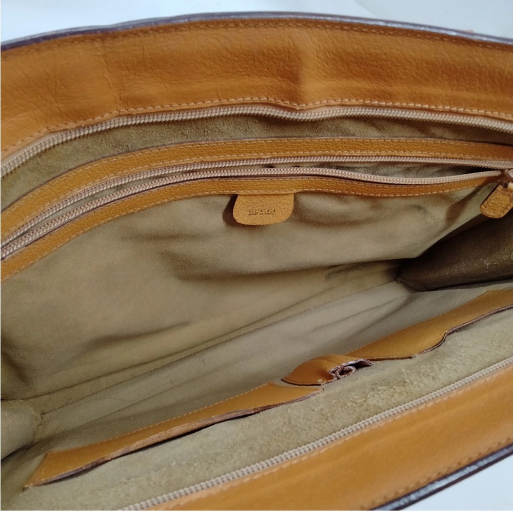 Gucci Bamboo Tan Leather Briefcase/Handbag - Picture 8 of 10